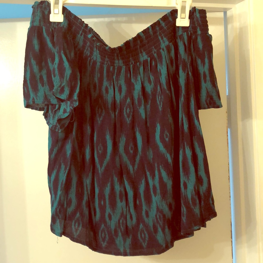 Off the shoulder smocked blouse